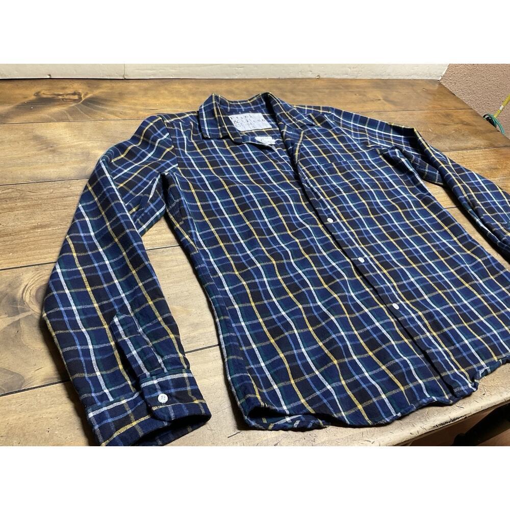 Frank & Eileen "Barry" Womens Size L Cotton Flannel Shirt Blue Plaid Button Up - Picture 4 of 8